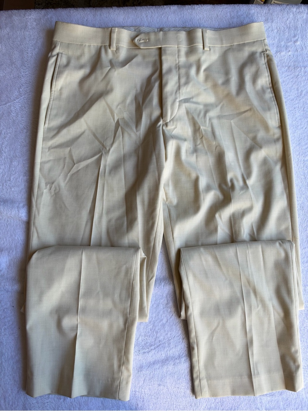 Lauren Ralph Lauren Dress Pants Mens 34x30 Beige Flat Front 69% Poly 29% Viscose